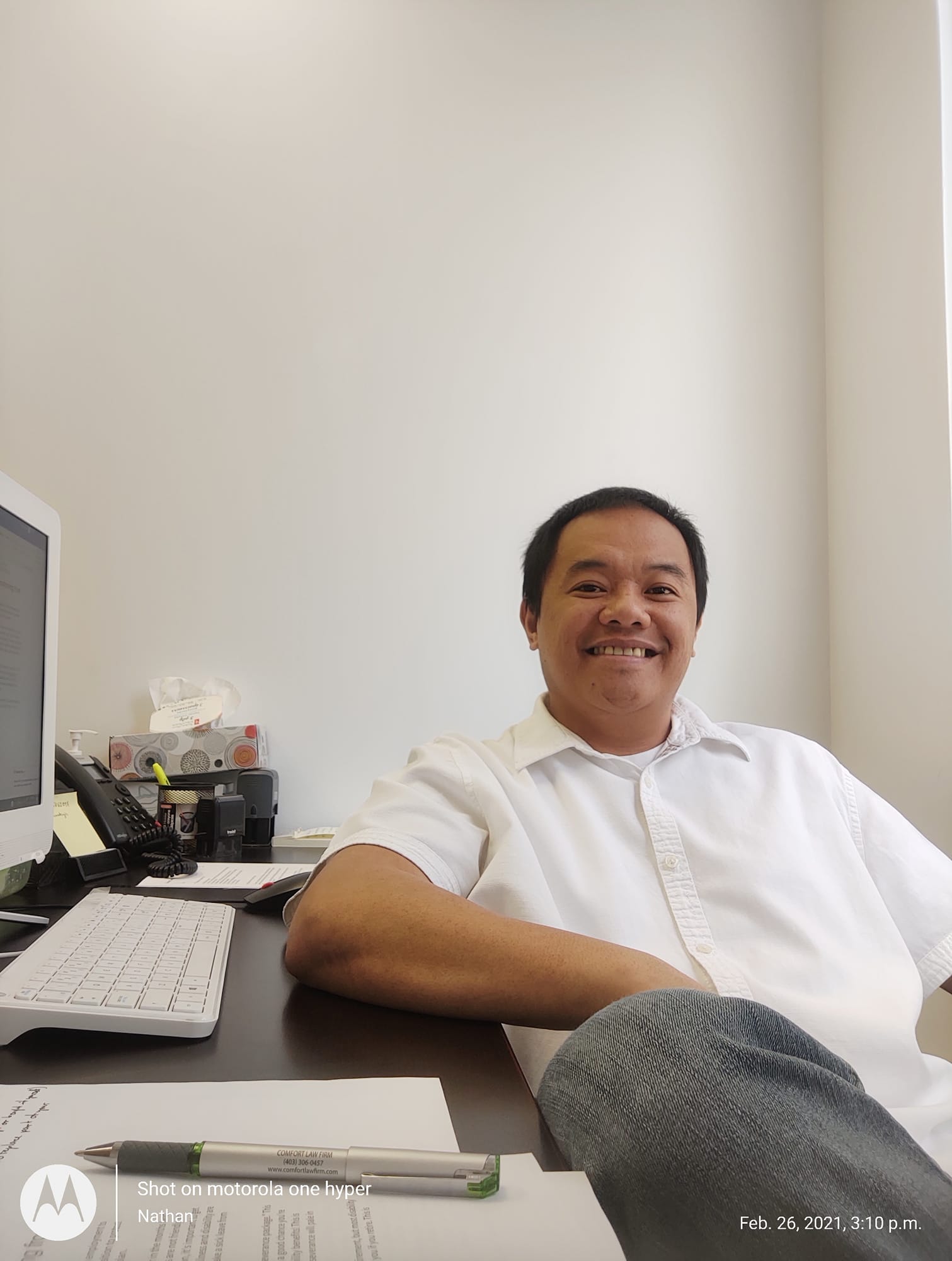Nathaniel Yog-a in his Calgary office